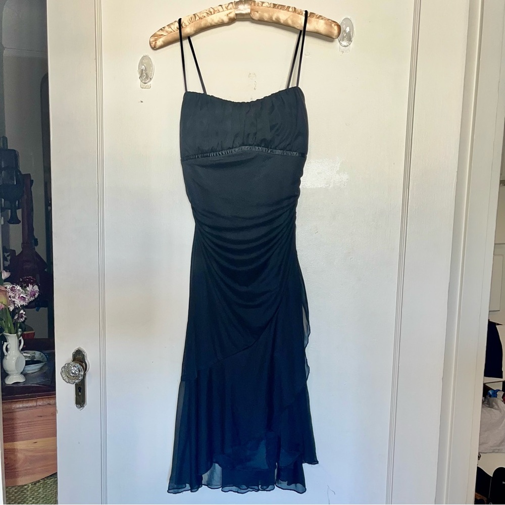Y2k black midi dress